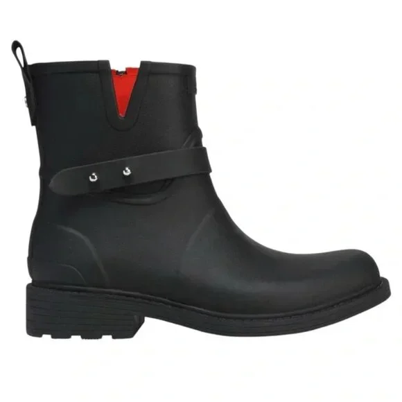 Rag and Bone Black Moto Rain Boots 39 / 8.5 - Picture 3 of 12